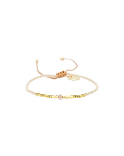 Bracelet Coco beach Clara doré/blanc