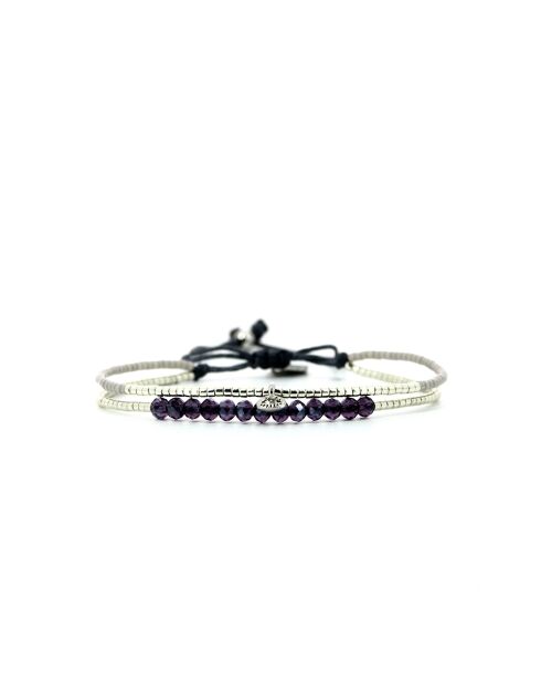 Mehrfarbiges violettes Ella Parma Edelstahlarmband