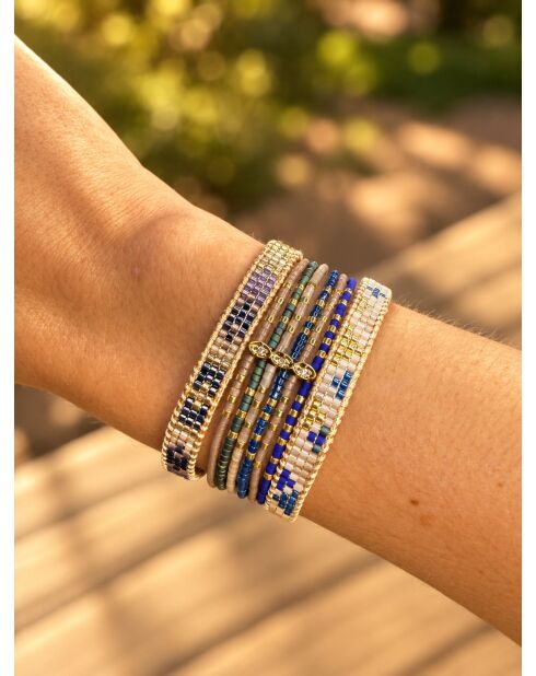 3 veelkleurige Majorelleblauwe armbanden