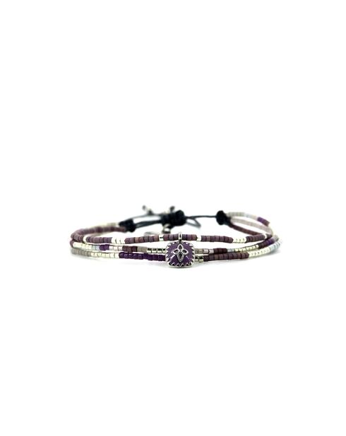 Alma multicolor Parma violett Edelstahlarmband