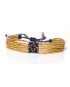 Bracelet inoxydable Golden French Grey Keira doré/noir