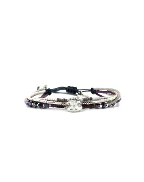 Mehrfarbiges Fanny Parma Violet Edelstahlarmband