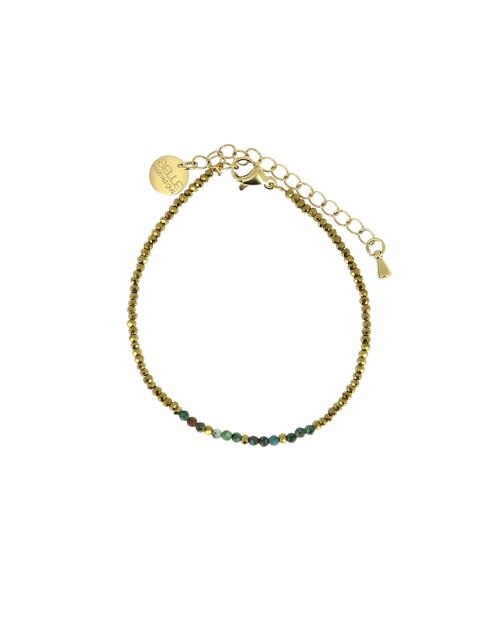 Sarah goud/turkoois Afrikaanse turkooise/turquoise roestvrijstalen armband