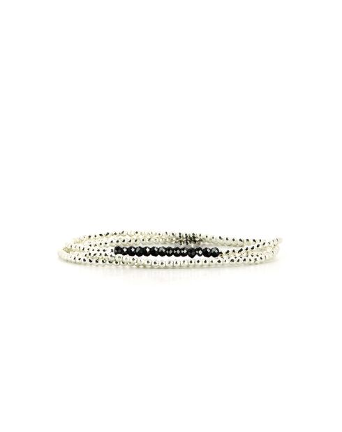 Yuna zilveren onyx zilver/zwarte armband