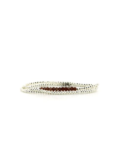 Yuna zilveren armband met chocolade/zilveren maansteen