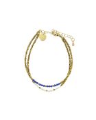 Bracciale Sarah Lu in lapislazzuli e labradorite oro/trasparente/blu in acciaio inossidabile