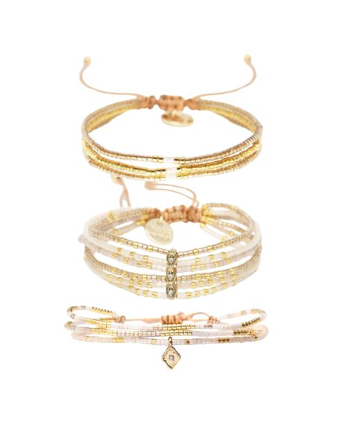 3 Bracelets inoxydable Sable & Lumière multicolores