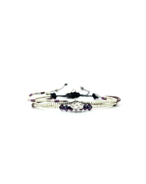 Mehrfarbiges Swen Parma Violet Edelstahlarmband
