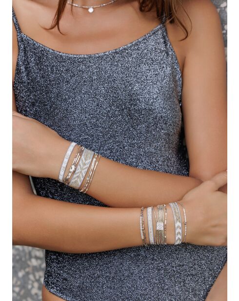 Bracelet inoxydable Silver nude Keira multicolore