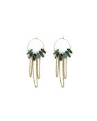 Naomie Afrikaanse turquoise oorbellen en goud/groene cascade van kettingen
