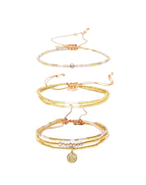 3 Bracelets Nude Intemporel multicolores