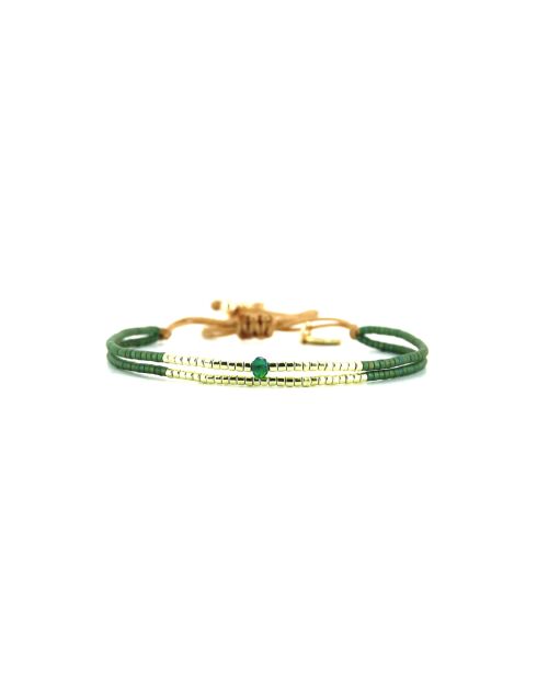 Precious Jade Amber bracciale in oro e acciaio verde