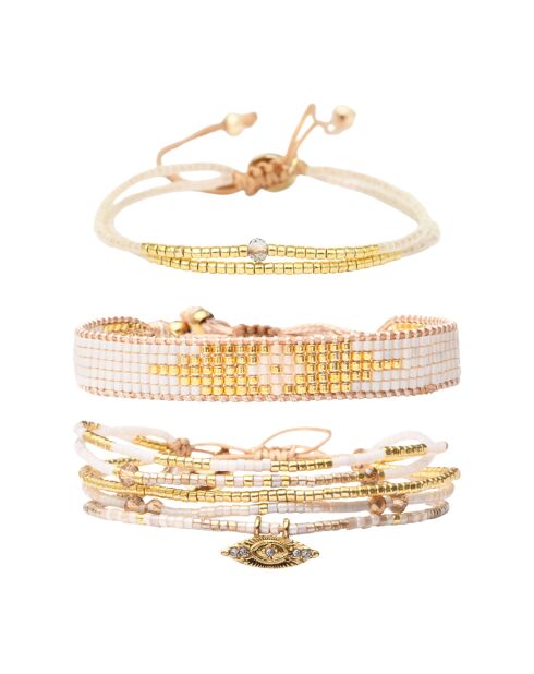 3 Bracelets Ivoire Lumineuse multicolores