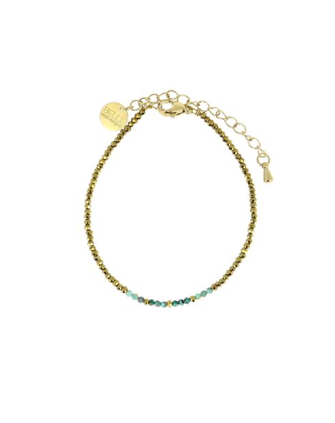 Sarah goud/turkoois Afrikaanse turkooise/turquoise roestvrijstalen armband