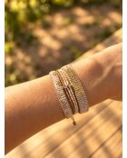 3 Bracelets inoxydable Nacre Bohème multicolores