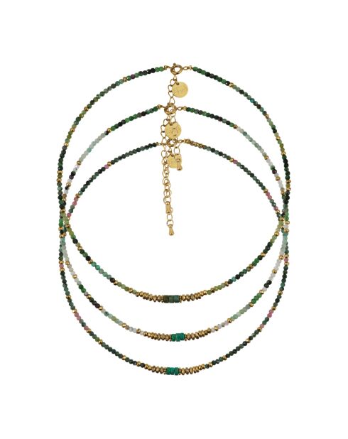 Collane in mosaico minerale multicolore