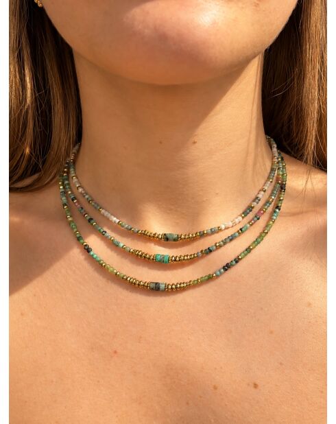 Collane in mosaico minerale multicolore