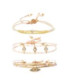3 veelkleurige Jasmine Sparkle roestvrijstalen armbanden
