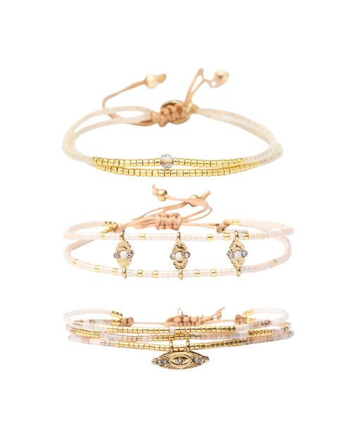 3 Bracelets inoxydable Éclat de Jasmin multicolores