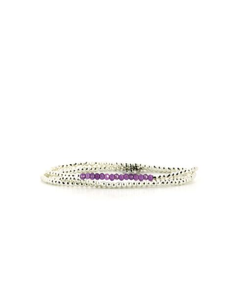 Yuna zilveren amethist zilver/paarse armband