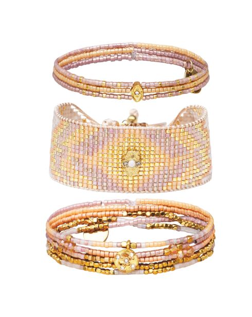 3 Bracelets Pastel Enchanté multicolores