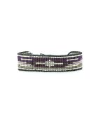 Mehrfarbiges Charlie Parma Violette Edelstahlarmband