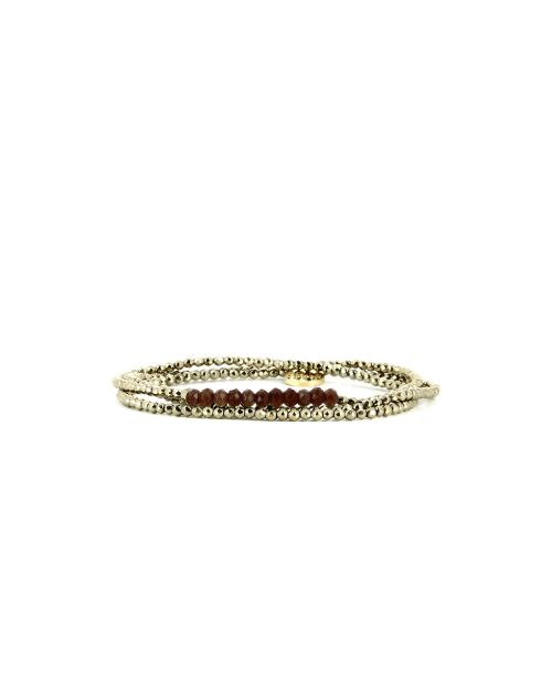 Yuna Armband aus Goldschokolade/goldenem Mondstein