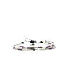 Mehrfarbiges Agathe Agathe Parma Violet Edelstahlarmband