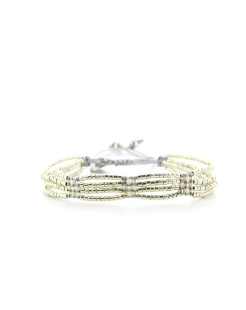 Bracelet inoxydable Silver nude Rose multicolore