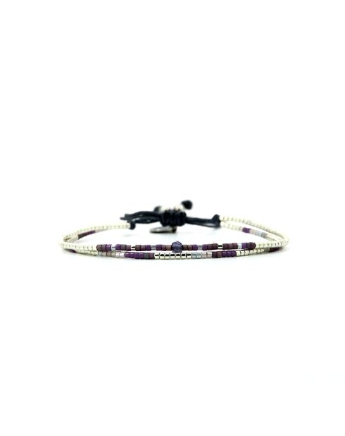 Veelkleurige Alya Parma Violet roestvrijstalen armband