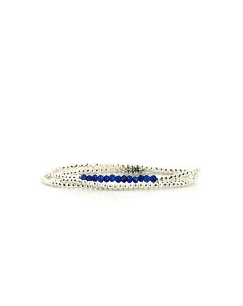 Yuna zilveren lapis lazuli zilver/blauwe armband