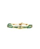 Precious Jade Capucine bracciale in oro e acciaio verde