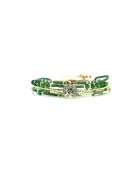 Precious Jade Fanny bracciale in oro e acciaio verde