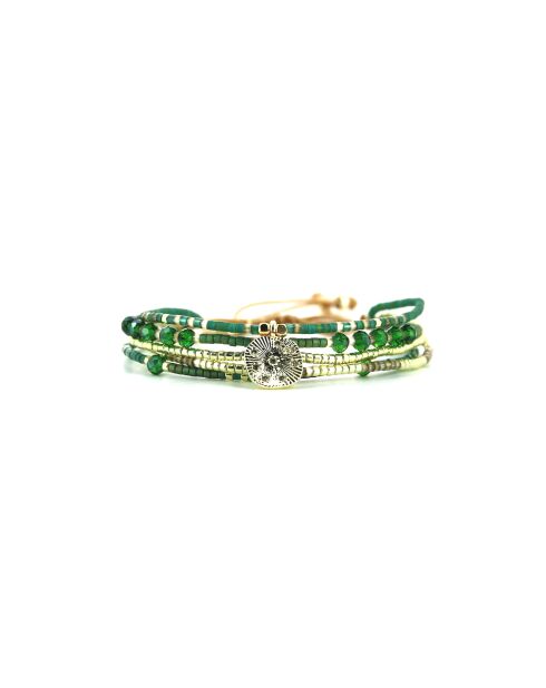 Precious Jade Fanny bracciale in oro e acciaio verde