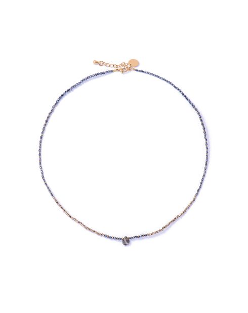 Collana Gabrielle Tourmaline - Oro dorato e ematite naturale/tormalina/naturale