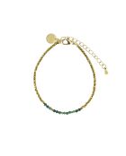 Sarah goud/groene malachiet roestvrijstalen armband