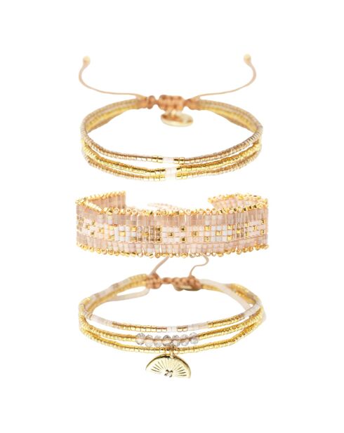 3 Bracelets inoxydable Douceur Nacrée multicolores