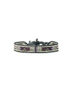 Veelkleurige Ines Parma Violet roestvrijstalen armband