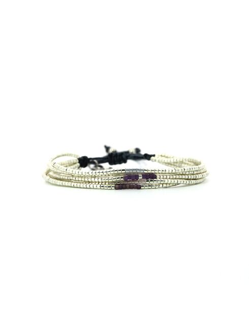 Mehrfarbiges Victoire Parma Violet Edelstahlarmband