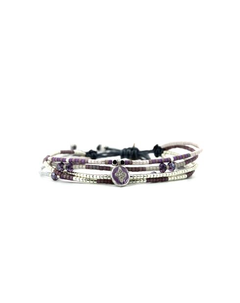 Mehrfarbiges Joy Parma Violet Edelstahlarmband