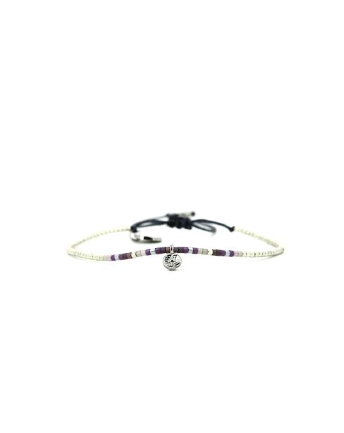 Mehrfarbiges Ness Parma Violet Edelstahlarmband