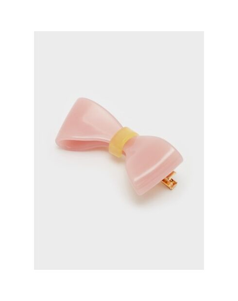 Barrette nœud rose