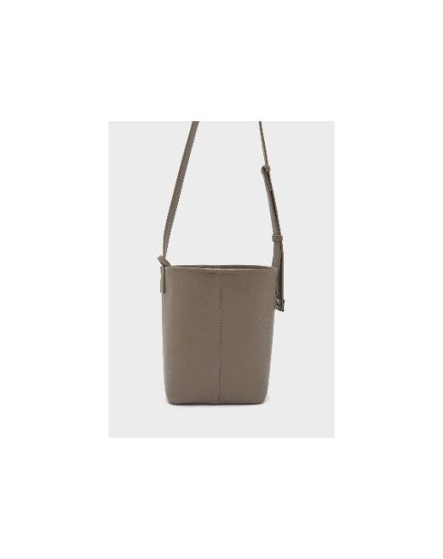 Borsa a secchiello Tracey New grigia con custodia - 16x14,5x23 cm