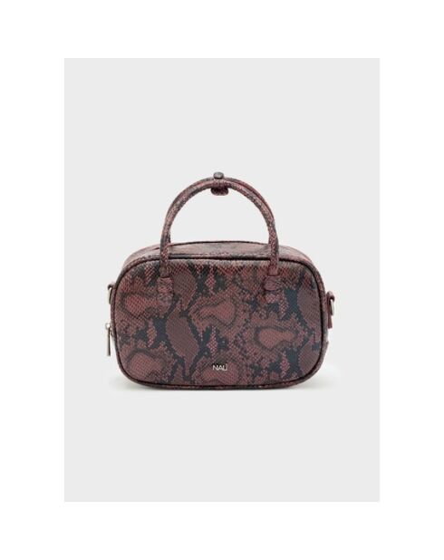 Borsa Leo piccola bordeaux effetto serpente - 24x8x15 cm