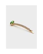 Barrette avec pierre et cristaux vert