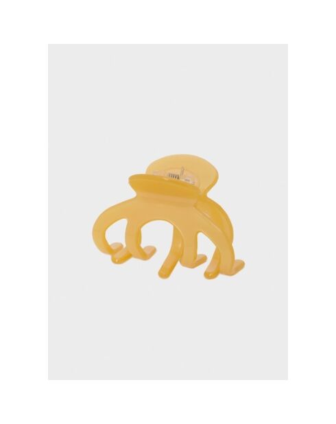 Pince à cheveux en résine pieuvre beige