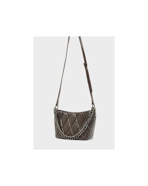 Borsa a tracolla trapuntata marrone Artemisia - 26x8x17 cm