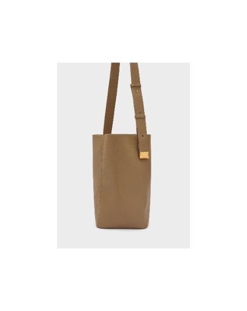 Borsa a secchiello Pisces New marrone con custodia - 18x13x20 cm