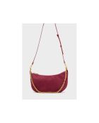 Borsa a tracolla Hailey in pelle scamosciata bordeaux - 30x10x20 cm