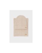 Conjunto Claire de gorro y gargantilla beige